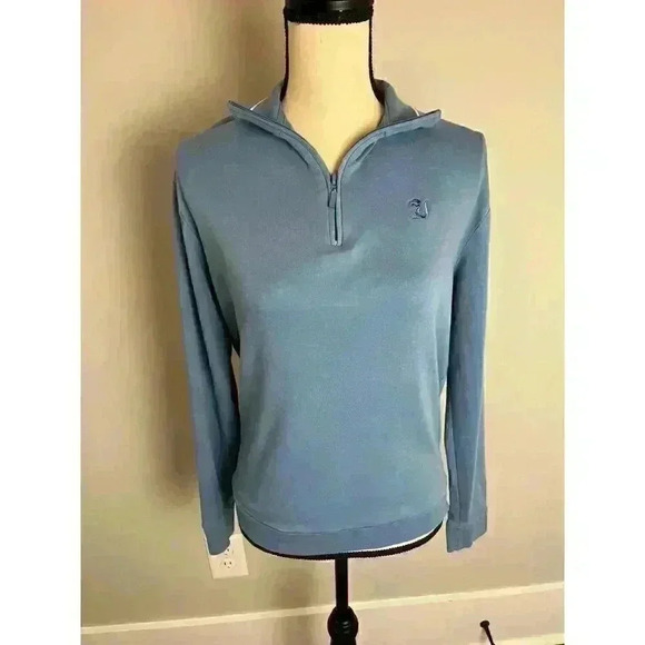 Peter Millar Tops - Peter Millar Women's Blue Quarter Zip Pullover Golf Gator Embroidered Size L